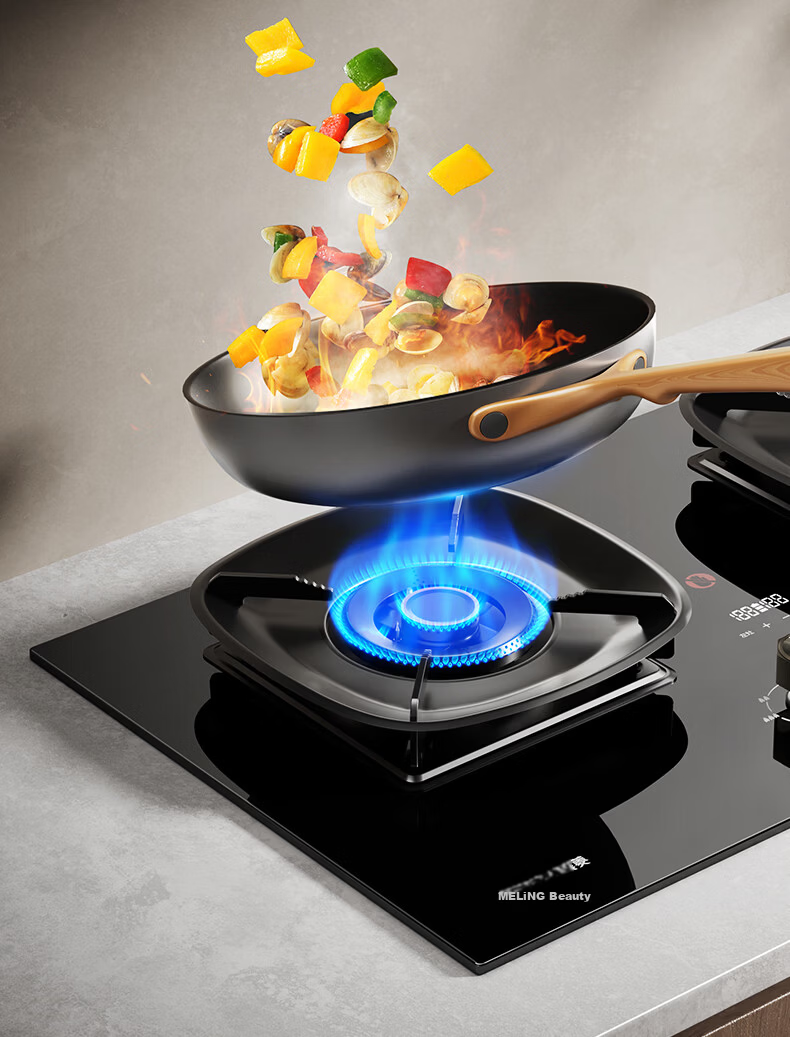 MeiLing Upgraded Dual-Side Timer Gas Stove 70% High Thermal Efficiency Built-in Desktop 5.2kW High Flame Natural Gas Cooker Double Burner Gas Stove Replacement 3