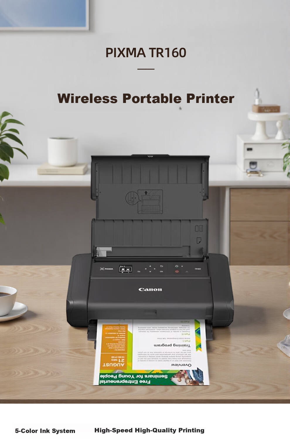 Canon TR160 Mobile Office Printer Portable Inkjet Wireless Printer Business Replacement for TR150 Photo Document Wireless Direct Connect 1