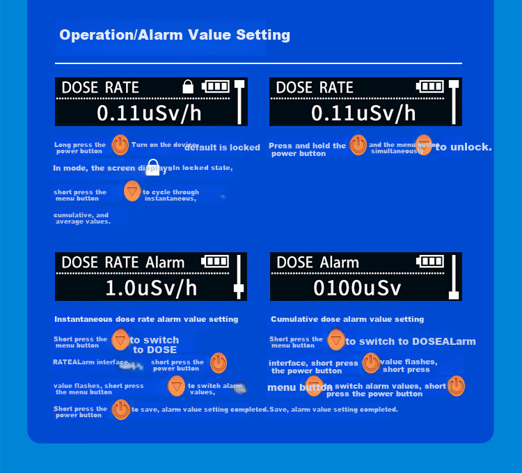 Aikesi Nuclear Radiation Detector, Beta Gamma X-Ray Marble X-Ray CT Personal Radiation Dosimeter Alarm, Geiger Counter 11