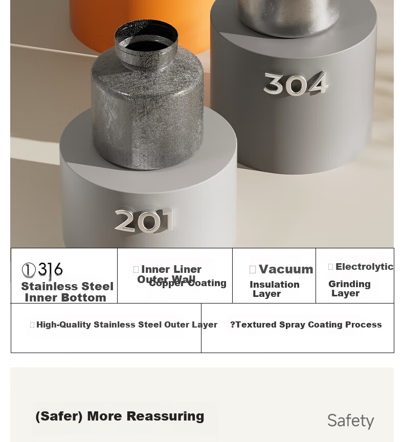 NRMEi Large Capacity Insulated Thermos Flask 72-Hour Heat Retention Stainless Steel 316 Tea Brewing Hot Water Pot 9