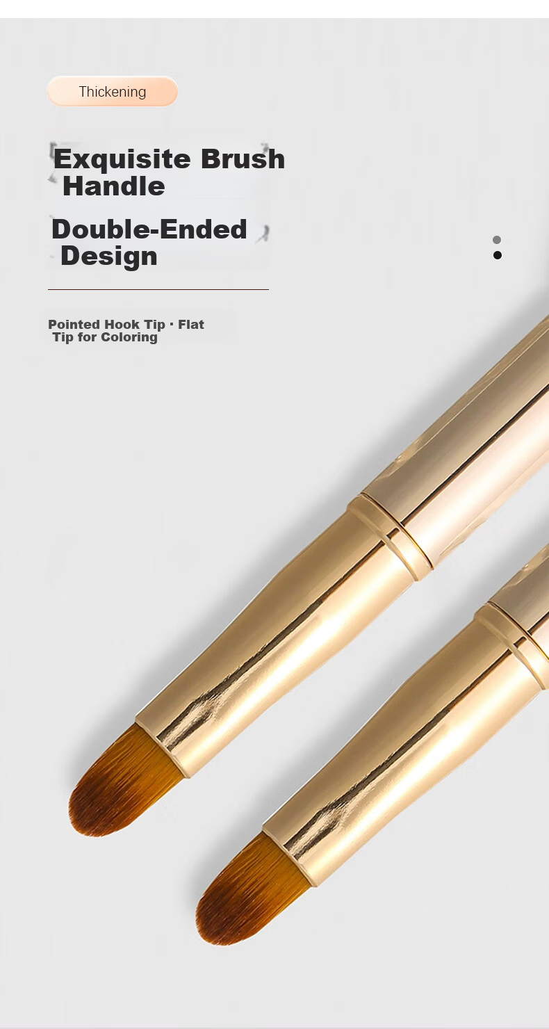 Chense Double-Ended Retractable Lip Brush (Gold) Portable Lip Liner and Concealer Brush with Cap 14