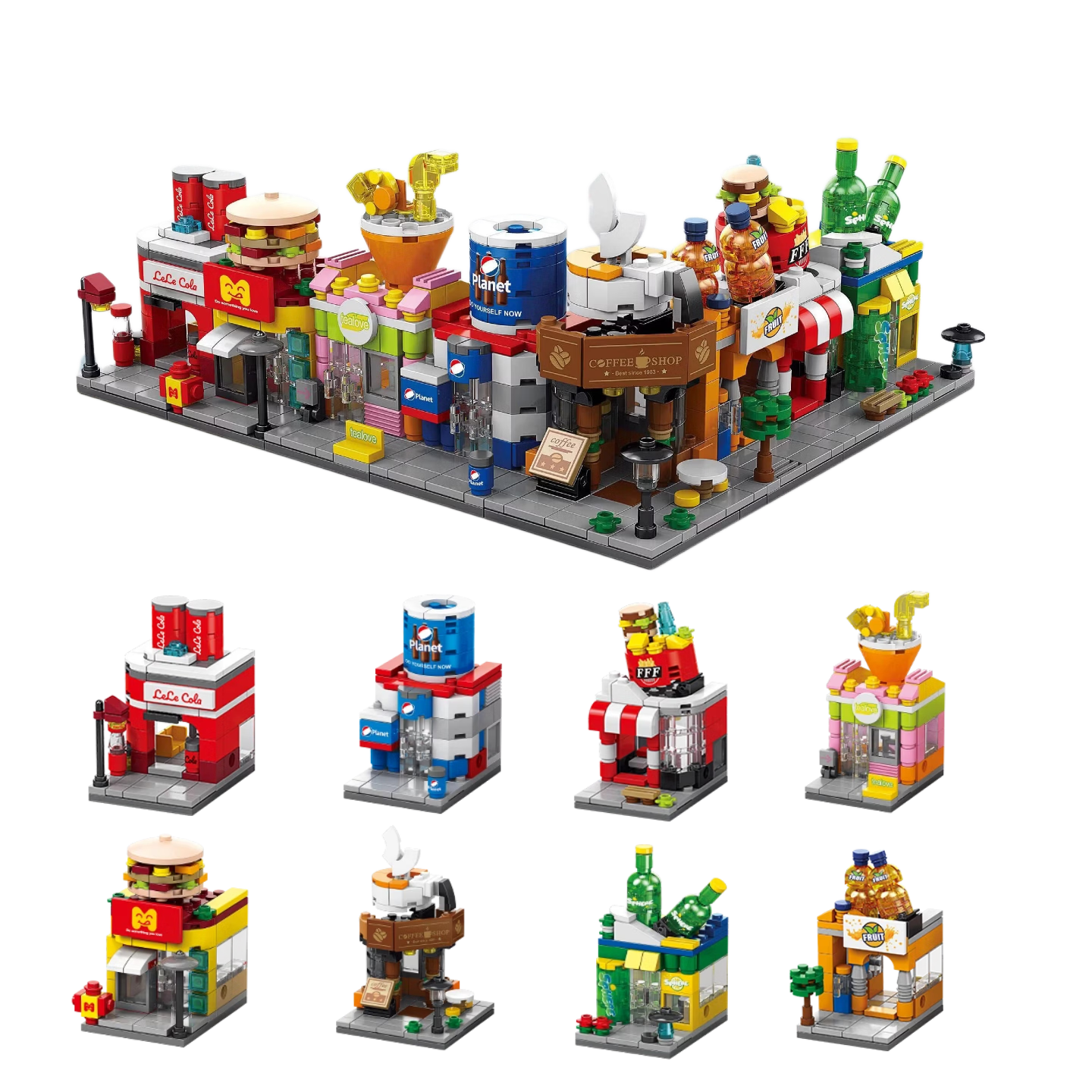 TaTanice City Street View Building Blocks, Large Particle Assembly Model Puzzle Toy, Birthday Gift for Boys And Girls Aged 7-10