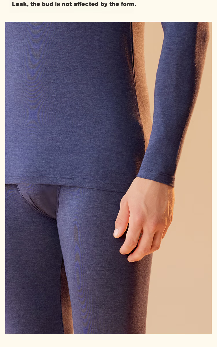 MiiOW Men's Thermal Underwear Set Autumn Winter Antibacterial Warm Base Layer Pants 7A 11