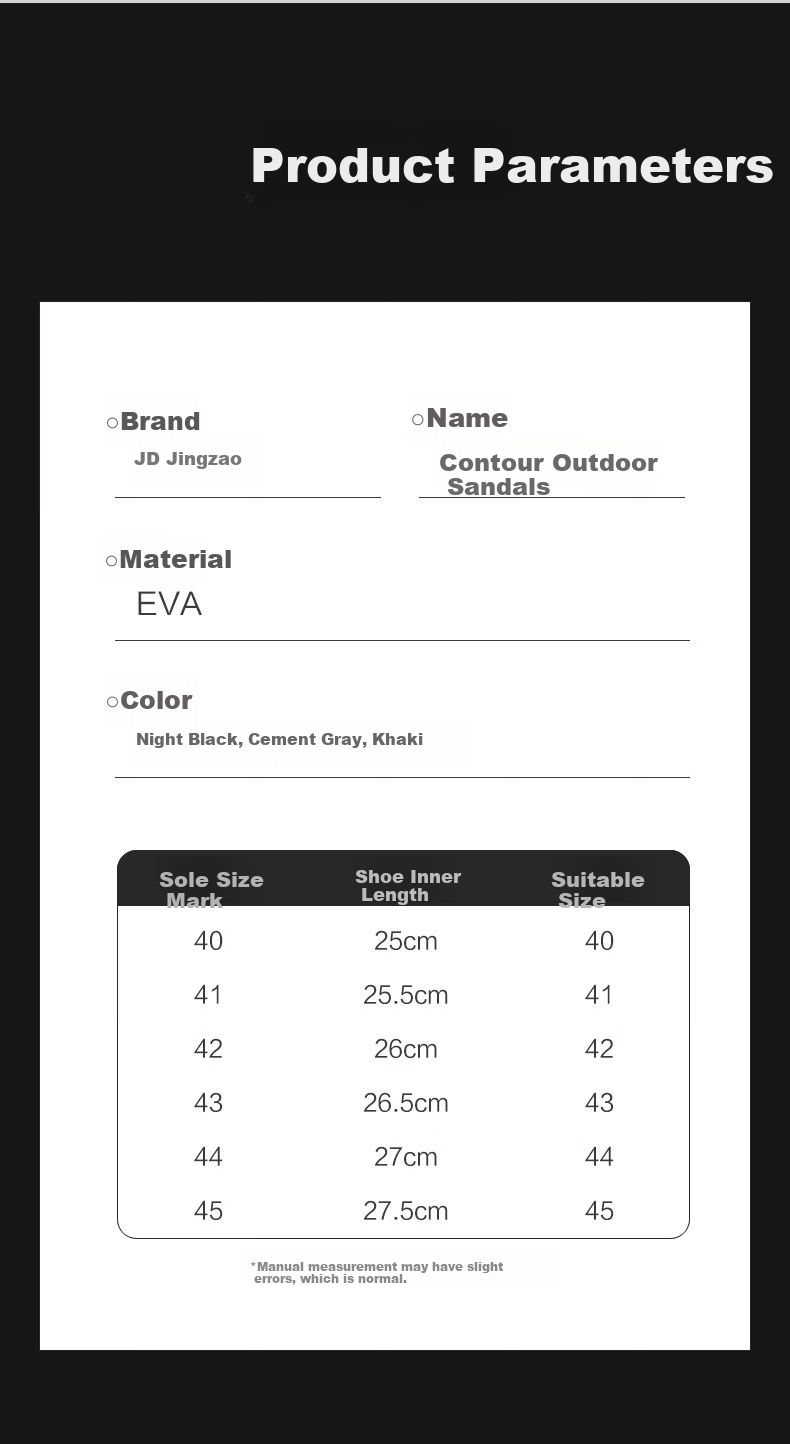 JD Jingzao Contour Hole Sandals Summer Slippers Unisex Non-Slip Outdoor Water Shoes Cement Gray Size 41 15