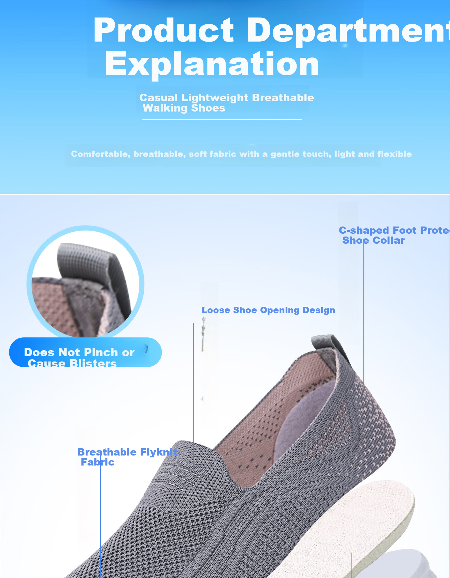 BUSHEYUAN Slip-On Casual Flyknit Middle-Aged and Elderly Sports Walking Shoes Old Beijing Cloth Shoes Women 610-8139 Taro Purple Size 37 14