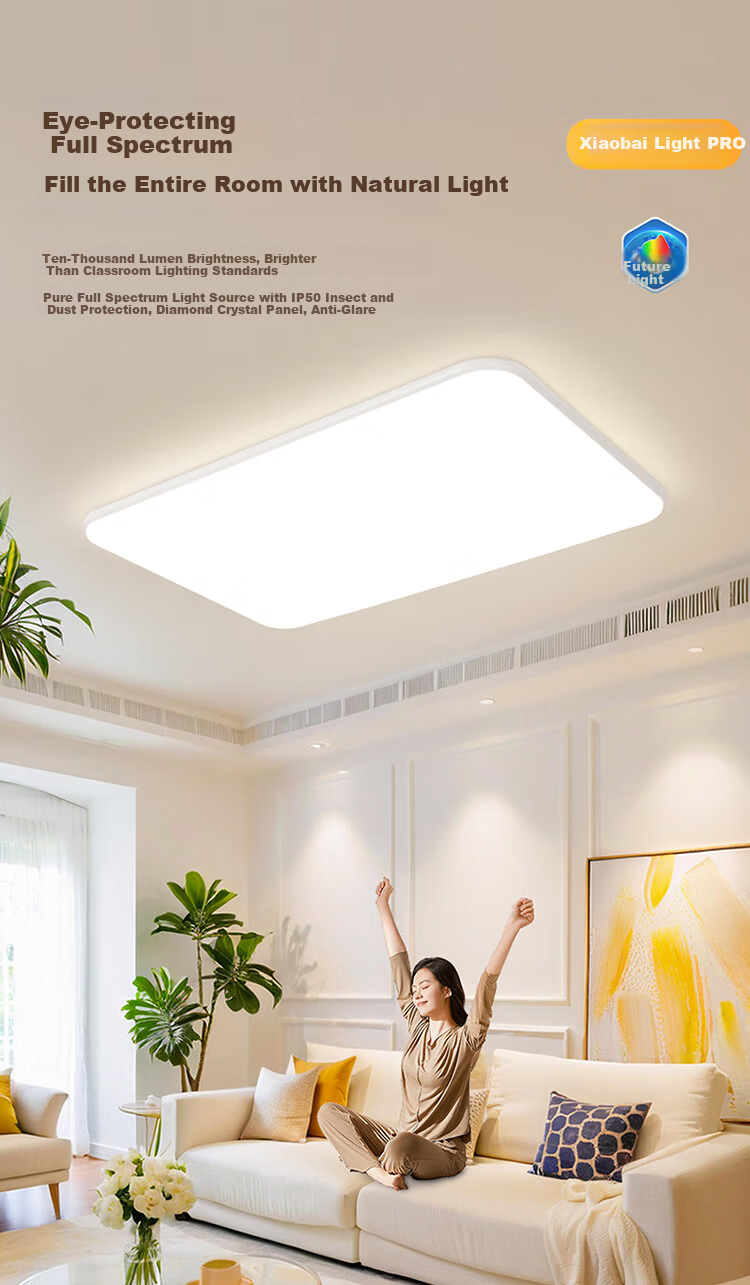 NVC Ceiling Light Living Room Main Light Full Spectrum Eye Protection Bedroom Ceiling Lamp Future Light White Snow PRO with Installation 2
