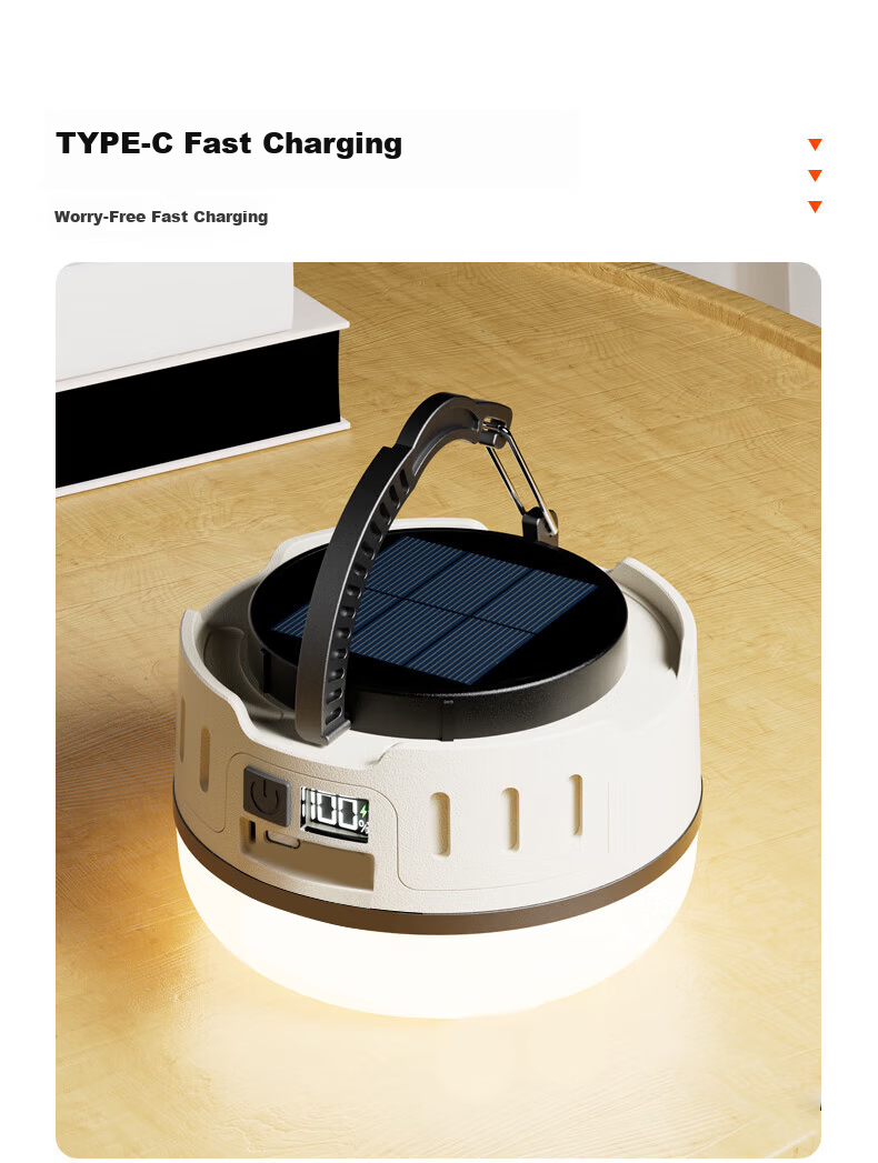 Xiaoyeren Solar Outdoor Camping Light Long-lasting Tent Atmosphere Yard Rechargeable Night Market Small Hanging Lamp 9