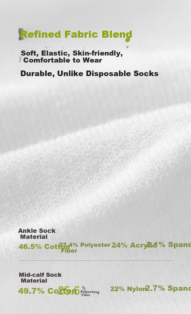 October Crystal Tang Qian Disposable Women's Short Socks Travel Antibacterial Breathable Sweat-Absorbing [5 Pairs] 10