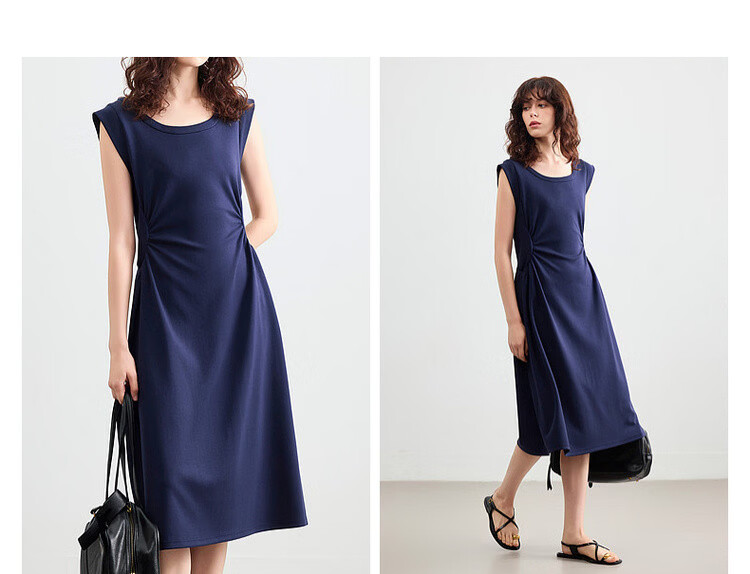 Demana [Cloud Soft Air Layer] Summer Urban Casual Sleeveless Waist Slimming Elegant Mid-Length Dress for Women 7