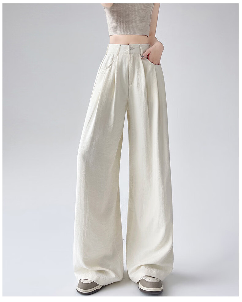 Modal Women's Suit Pants 2026 Spring Summer New Milk Puff Yamamoto Wide-Leg High-Waist Loose Slim Casual Trousers 10