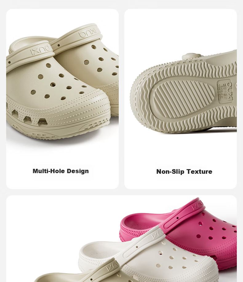 Puxijia Women's Summer Outdoor Hole Shoes Beach Sandals Non-Slip Cloud White Size 35-36 14