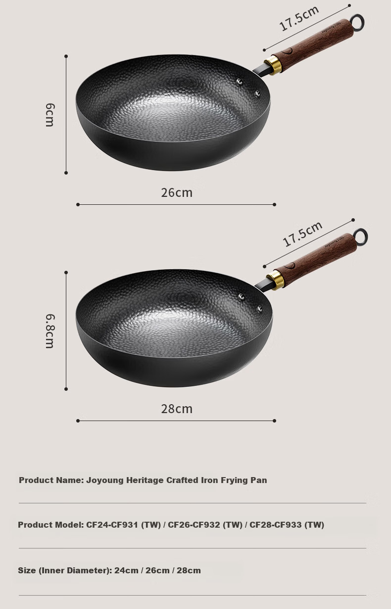 Joyoung 24cm Cast Iron Non-Stick Frying Pan Skillet Steak Breakfast Pan 17