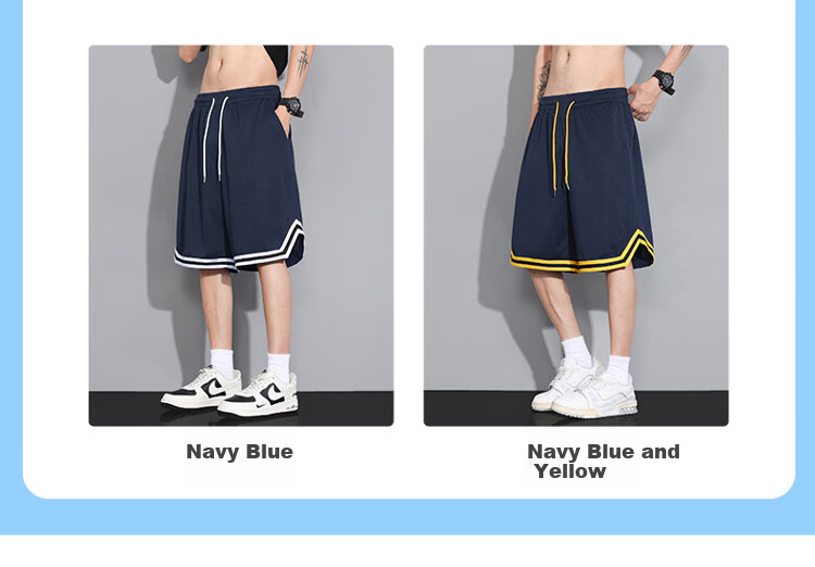 GLM Men's American Style Sports Shorts Summer Ice Silk Thin Basketball Quick-Dry Plus Size Casual Pants 5
