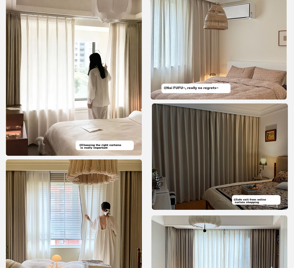 Golden Cicada Home Blackout Double-Sided Chenille Curtains Hooked Cream Color 270x250cm 5