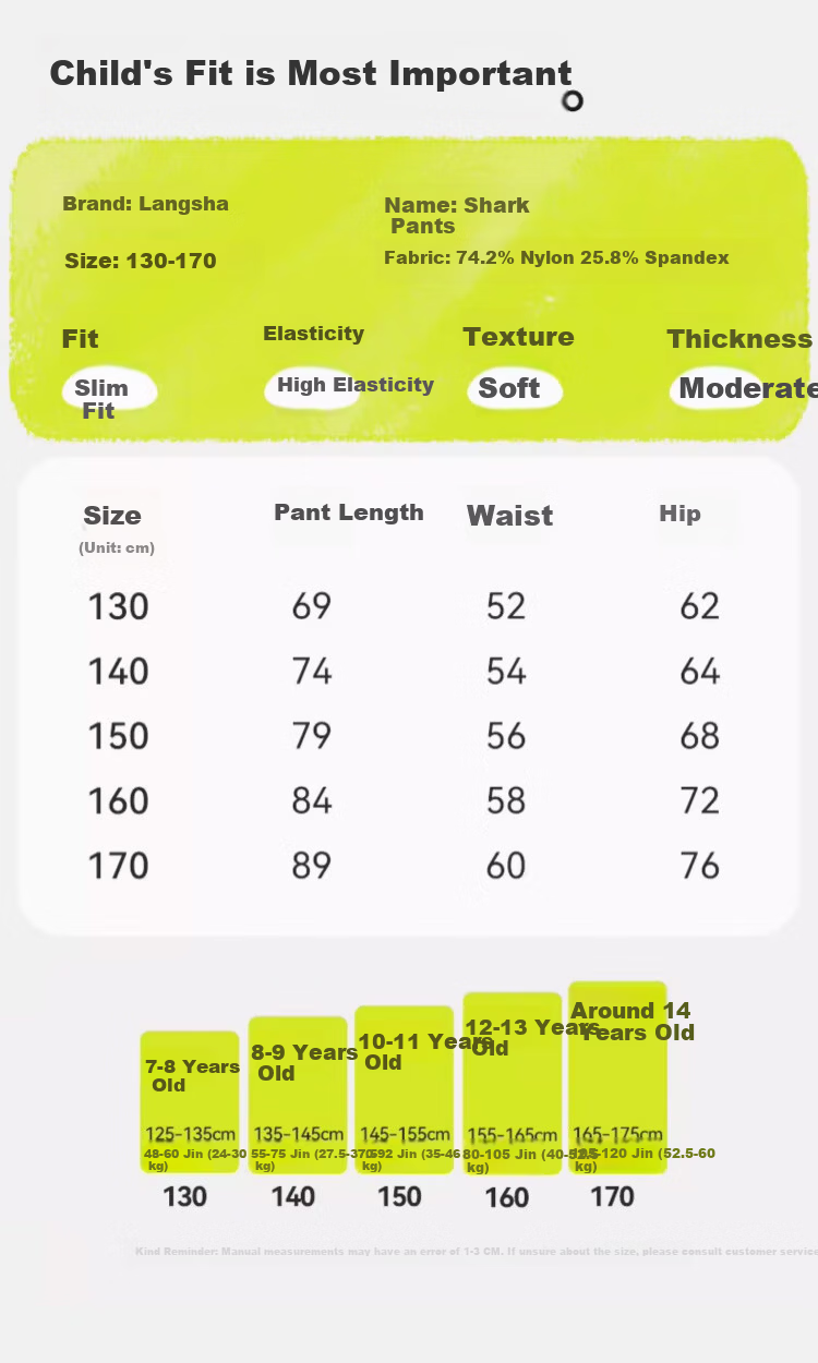 LangSha Kids Shark Leggings Girls Spring Autumn Outerwear Basic Pants Teen Versatile Sports Yoga Pants Long Trousers 2025 New Model 8