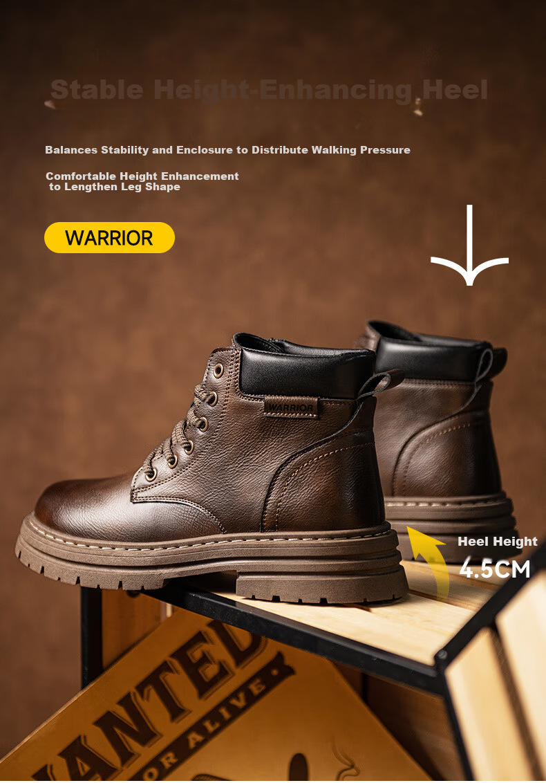 Warrior Men's Martin Boots 2025 Autumn Winter New British Style High-top Work Boots Brown 43 2022 9