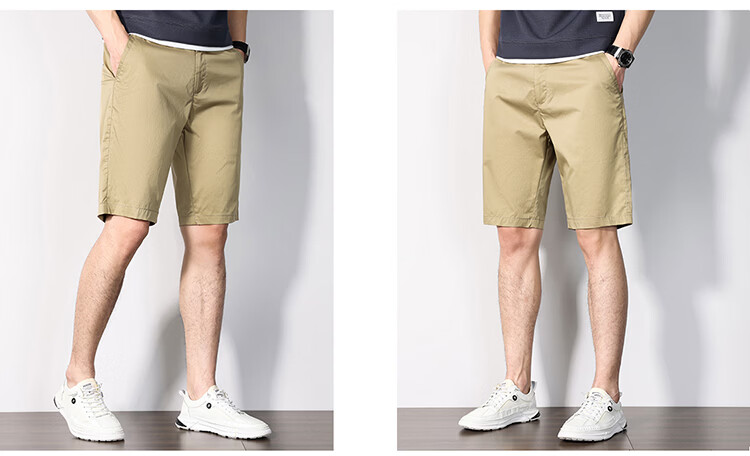Hodo Men's Summer Fashion Simple Cotton Comfortable Breathable Versatile Five-Point Sports Work Shorts 14