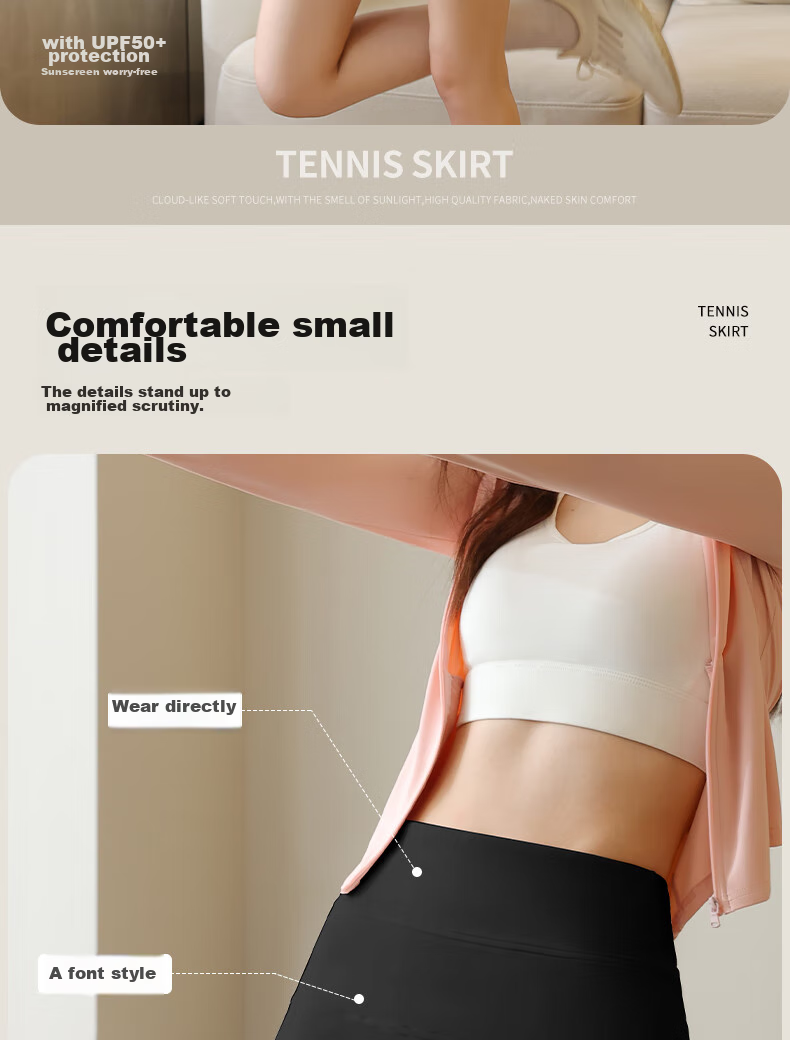 XUEXIMAN Sports Skirt for Women, Summer Faux Two-Piece Anti-Exposure Yoga Skirt, Running Fitness Tennis Badminton Pleated Mini Skirt 1