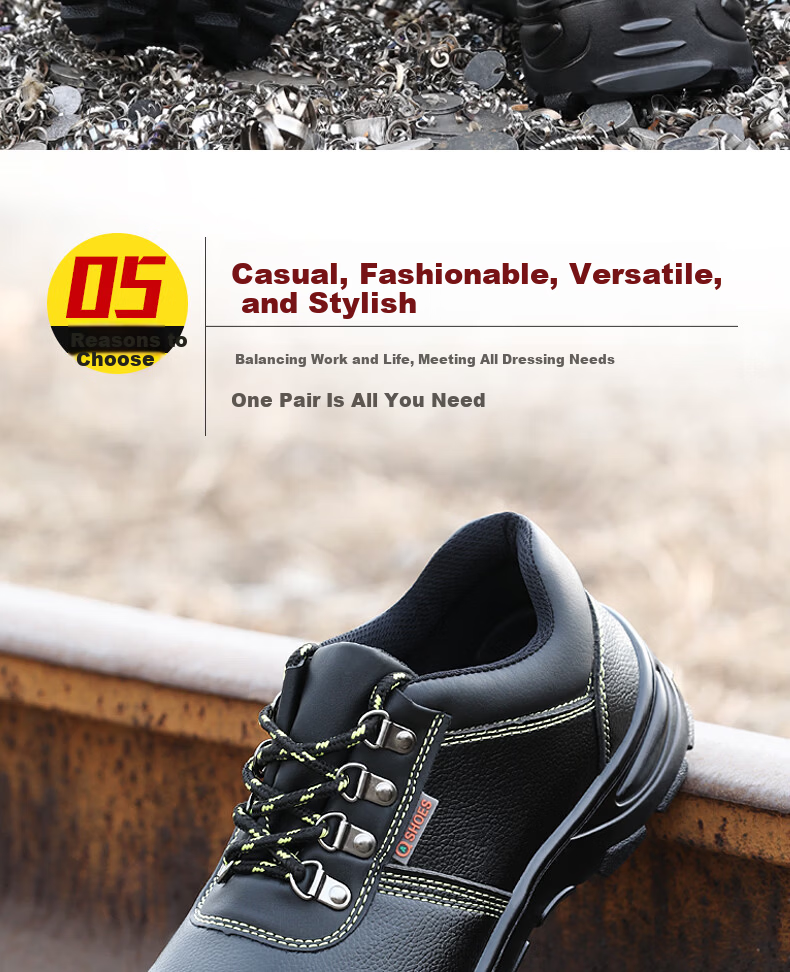 Weierdun Safety Shoes for Men, Breathable Steel Toe Cap, Puncture-Resistant, Wear-Resistant, Waterproof Construction Site Work Shoes 9215-1 Size 39 10