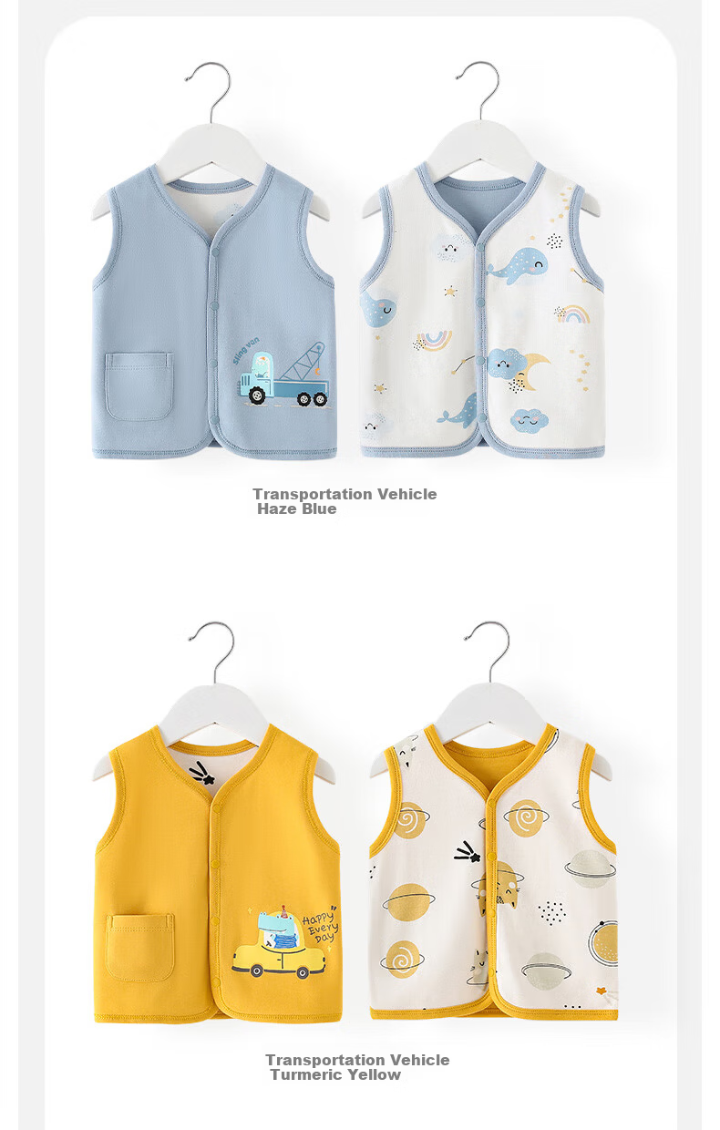 Shubeiyi Baby Clothes Children's Vest Reversible Waistcoat Infant Sleeveless Jacket Top for Boys And Girls Spring Autumn Warm Vest Blue 110 11