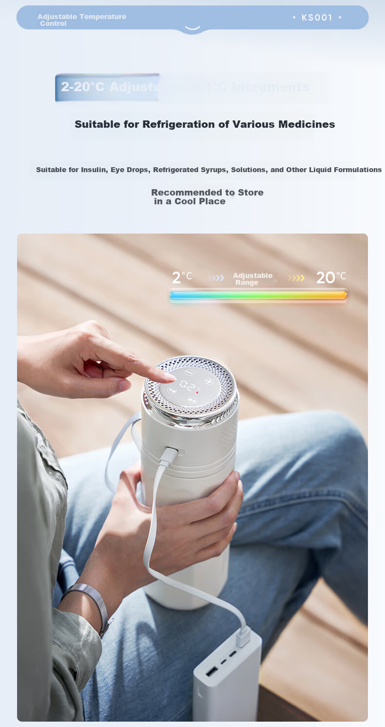 Kasenzhi Insulin Cooler Box, Portable Mini Refrigerator, Rechargeable Thermos Cup, Medicine-Specific Dorm Bag, Growth Hormone 16