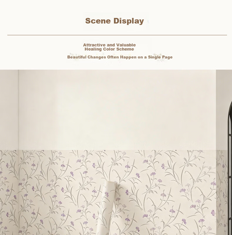 Oumai Self-Adhesive Waterproof Wall Sticker Floral Pattern 3 Meters for Dormitory Bedroom Renovation 11
