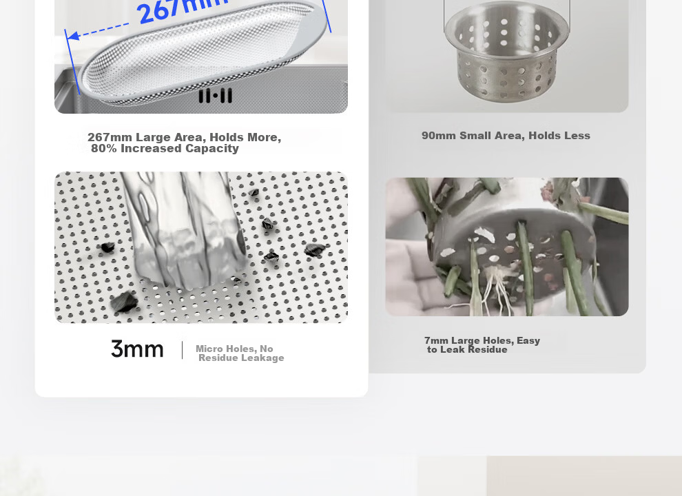 ARROW 3mm Thick 0-Coating Embossed Water Groove Large Single Bowl 304 Stainless Steel Vegetable Washing Sink Handmade Strainer Top-Mount and Under-Mount Basin 18