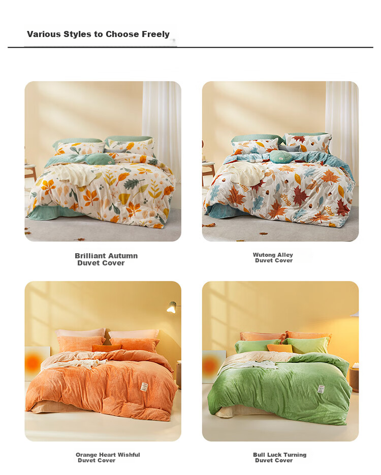 LOVO, A Brand Under Luolai, Home Textiles, Flannel Duvet Cover, Winter Thickened Milk Velvet Quilt Cover, Bedding, 1.5 Meters 19