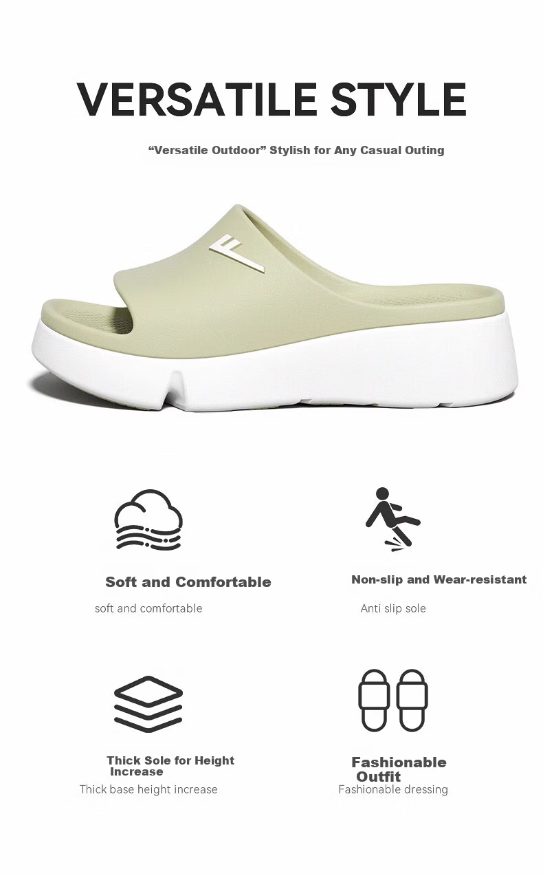 Warrior Thick Sole Women's EVA Non-Slip Home Bathroom Slippers Outdoor Wear Resistant Beach Shoes Avocado Green Size 36-37 2