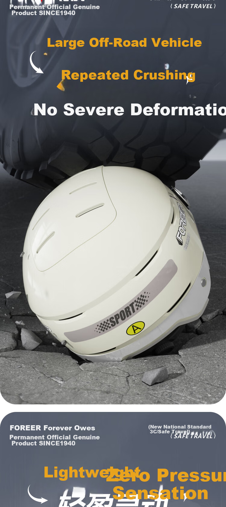 FOREVER 3C Certified Electric Scooter Helmet with Zero-Gravity Sunroof, Summer Motorcycle Half Helmet, Sunshade, UV Protection, Unisex Electric Bike Safety Helmet, Four-Season Helmet with Dual Mirrors 5