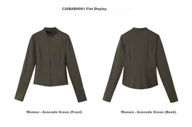 CAMEL Women's Cooling Slim Fit Sun Protection Jacket Original Yarn Stand Collar Waist Slimming Sports Coat C26BABLH061 Avocado Green XL 2