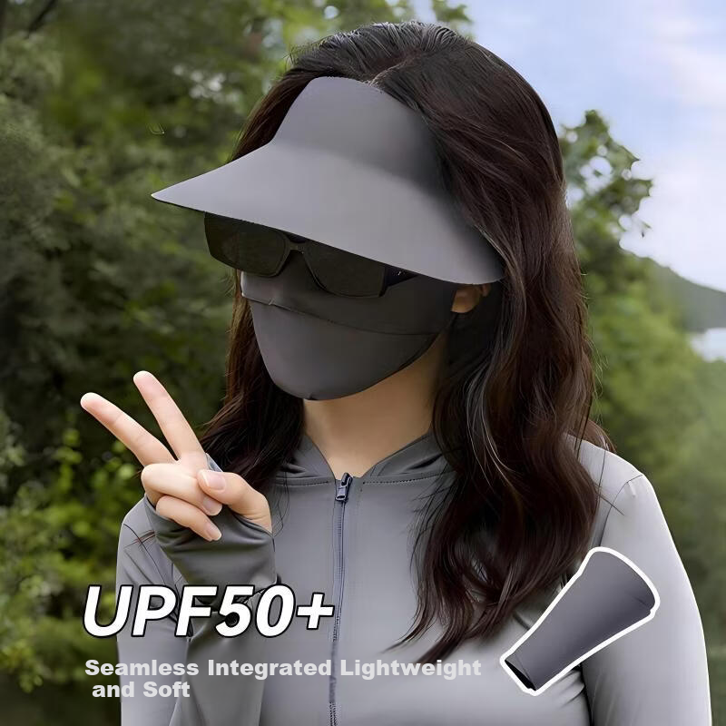Huili Sun Protection Hat, Sun Visor, Women's UV-Resistant Cap, 2026 New Style, Face-Slimming, Seamless, Wide-Brimmed, Egg-Shaped Topless Hat
