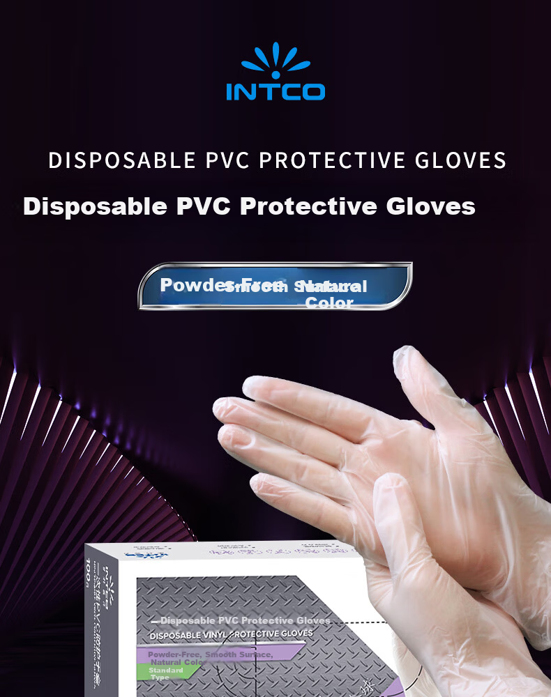 INTCO PVC Inspection Gloves (5.0g) Colorless Size L 100pcs/Box Y78-1000-L Random Packaging 9