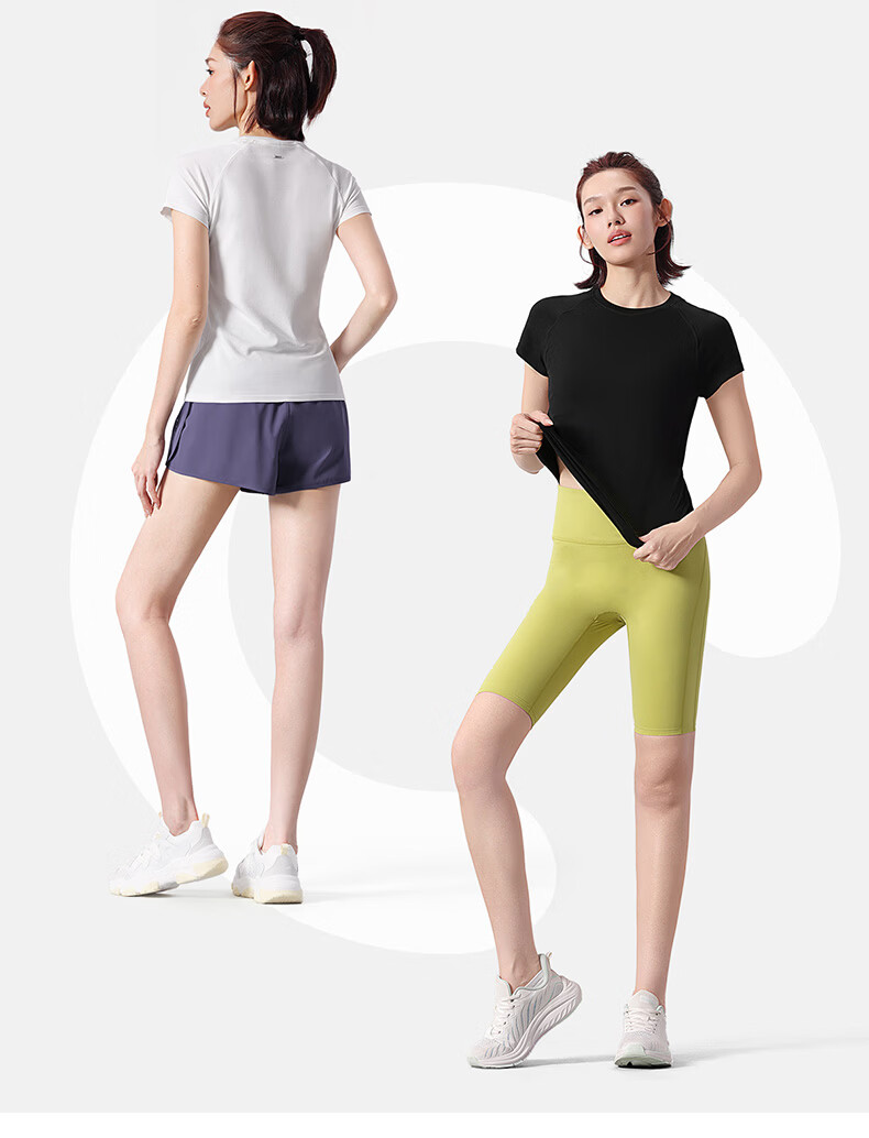 CAMEL Quick-Dry Sports T-Shirt Women Breathable Running Training Short Sleeve Top Y26BK1L3018 Jade White L 11