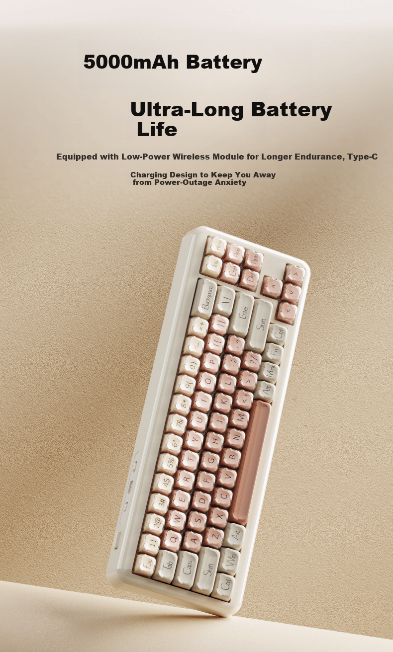 EWEADN M71 Black Tube Lip Gloss Wireless Mechanical Keyboard Wired Bluetooth Tri-mode MUSE Goddess Custom Mahjong Soundproof 71-Key Office Gaming Esports PC Tablet 6