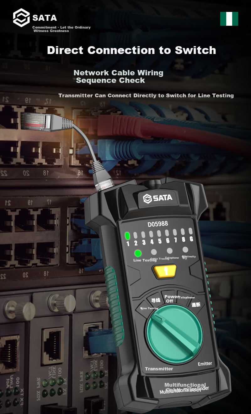 SATA Cable Tracker Strong Electrician Wire Tracer Network Tester Circuit Continuity Detector D05988 4