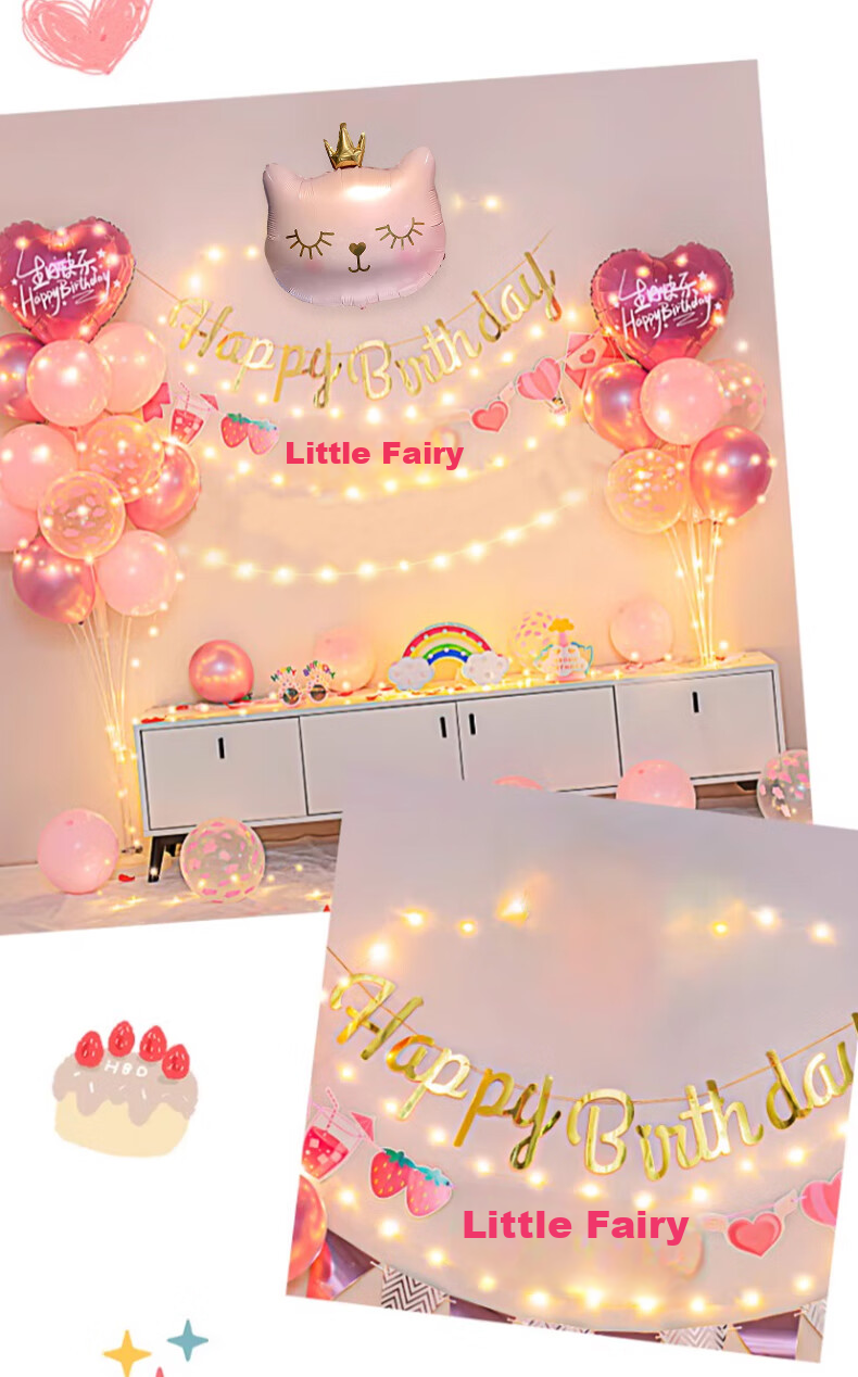 Duomeiyi Birthday Scene Decoration, Birthday Props for Boys And Girls, Party Atmosphere Decorations, Photo Props, Tablecloth, Colorful Cake 4
