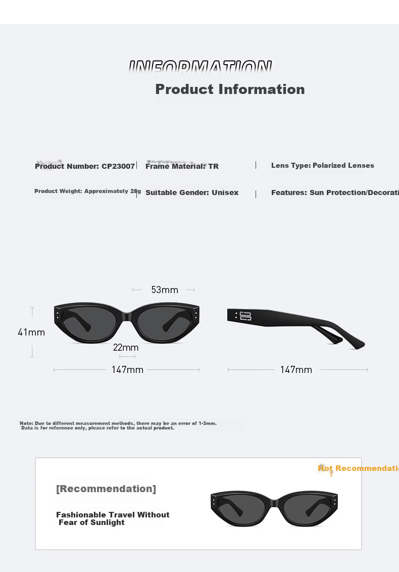 CAPONI Cat Eye Polarized Sunglasses for Women Curved UV Protection Driving Sun Glasses Premium Style 18