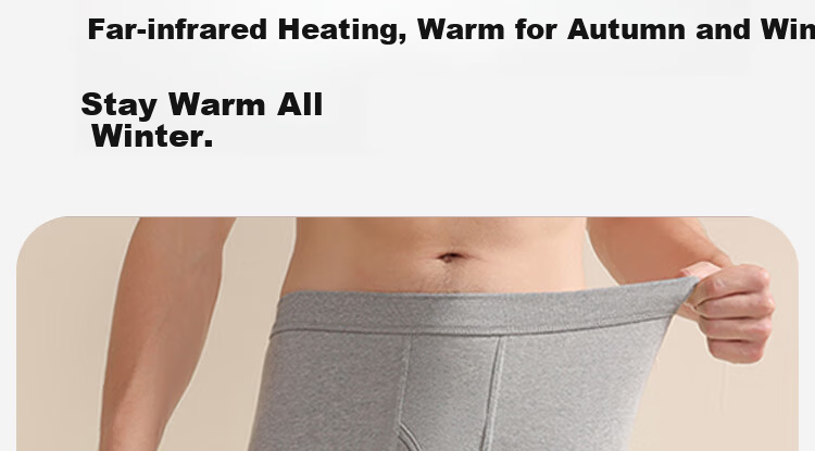 LangSha Men's Cotton Antibacterial Comfortable Breathable Soft Thin Thermal Underwear Pants Winter Couple Warm Pants 7