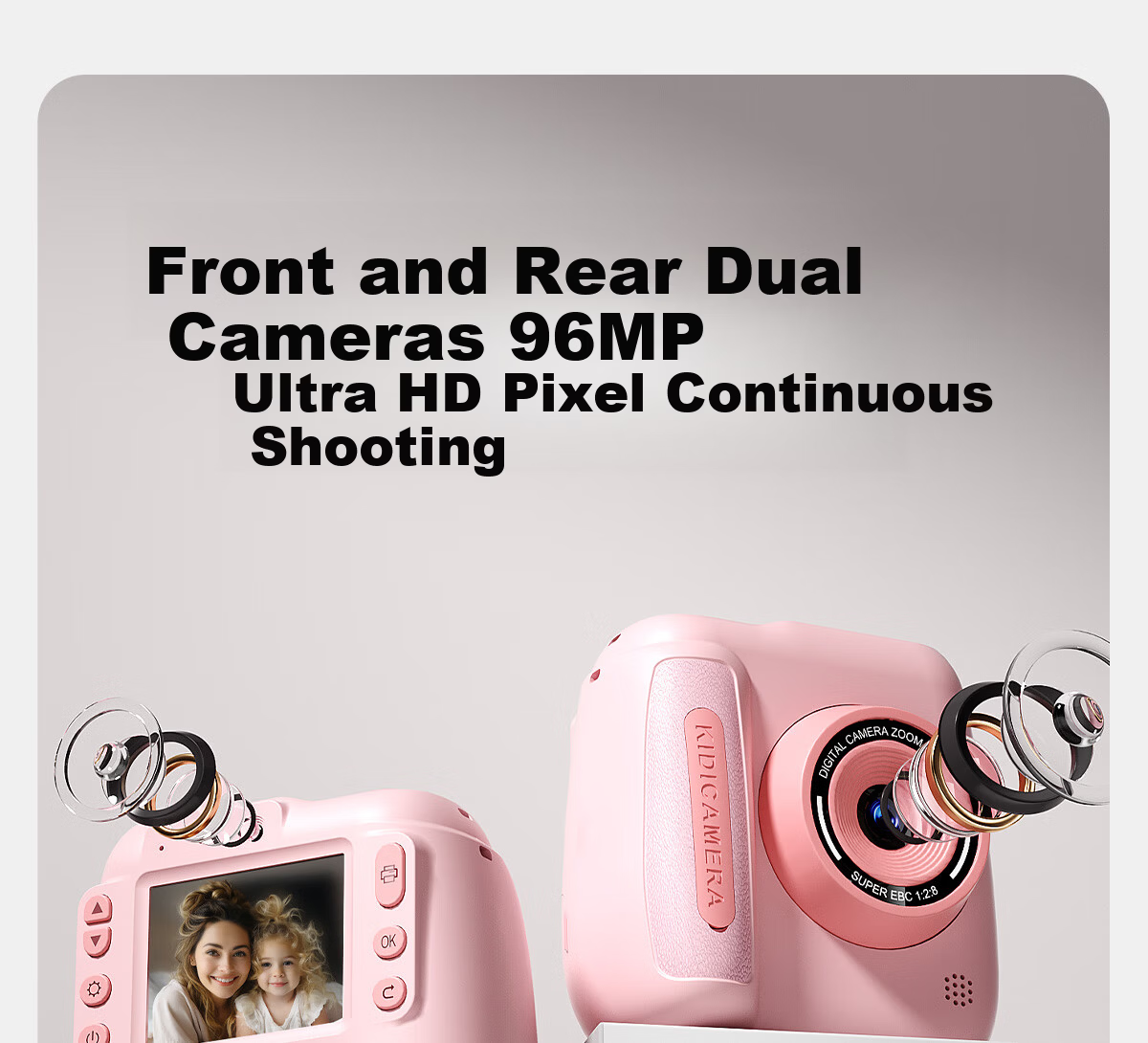 Leleyu Instant Print Kids Camera for Ages 7-14 Toy Birthday Gift for Boys and Girls Pink 3