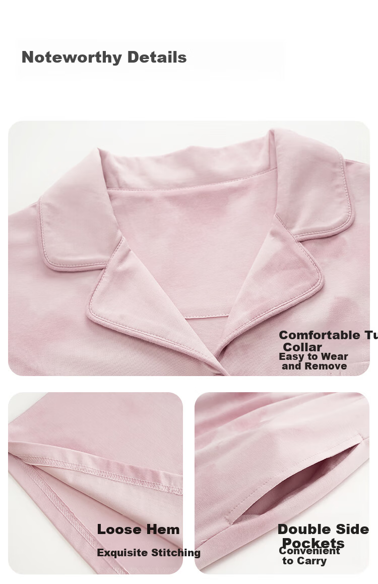 Miiow Women's 100% Cotton Long Sleeve Long Pants Cardigan Pajama Set Spring Summer Sweet Cute Homewear Suitable for Outdoor Wear 7