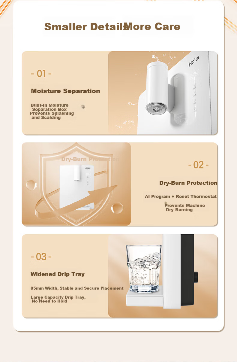 Haier Cloud Warm Wall-Mounted Water Purifier Companion Pipeline Machine 100% True Boiling No Silicone Tubing Odorless Direct Drinking Machine HGRZ2312 12