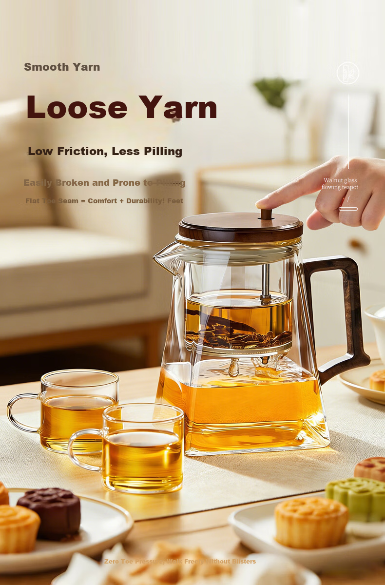 Niye Glass Teapot with Infuser High-Temperature Resistant Office Loose Leaf Tea Brewer 1