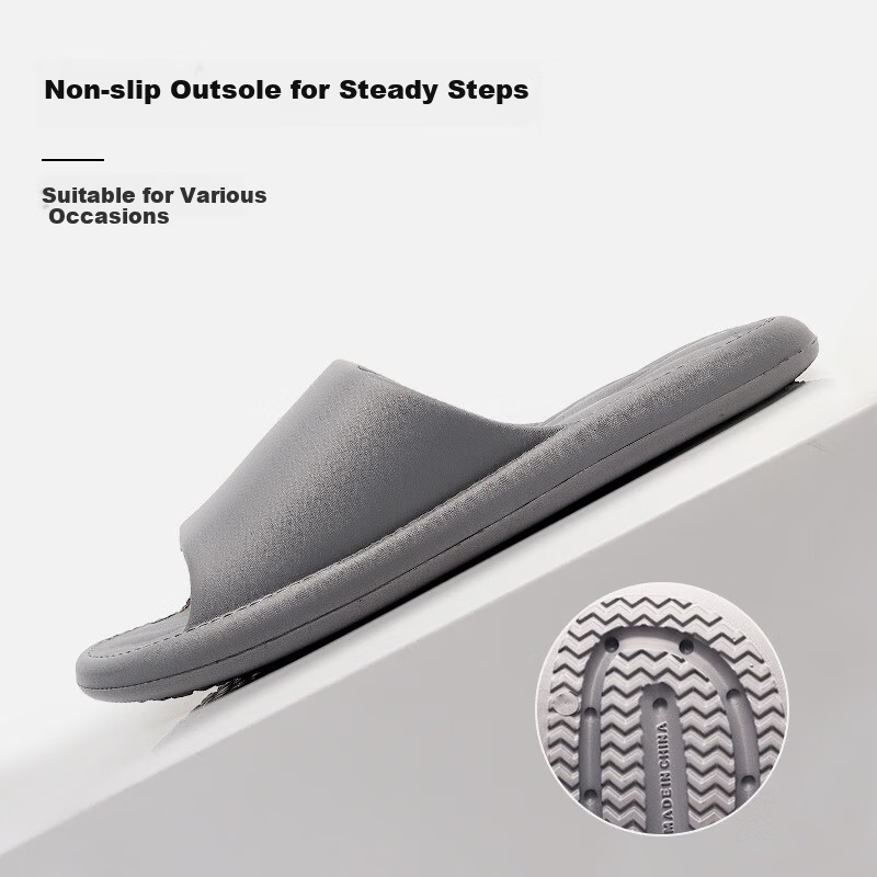 GUOLUOFEI Men's Summer Indoor Home Non-Slip Bathroom Shower Couple Slippers Women's Outdoor Gray Size 42-43