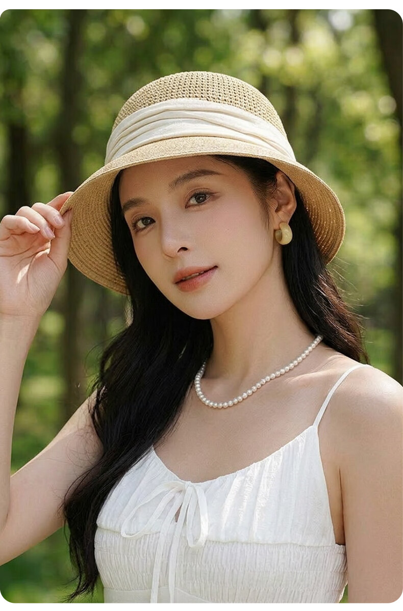 FitonTon Women's Summer Sun Protection Hat Outdoor UV Protection Breathable Travel Bucket Hat Face Shield Anti-Sunburn 14