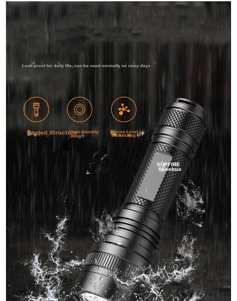 SupFire / Superfire L6 Series High-Power Flashlight; L6-XPE; 5W + 3700mAh 2