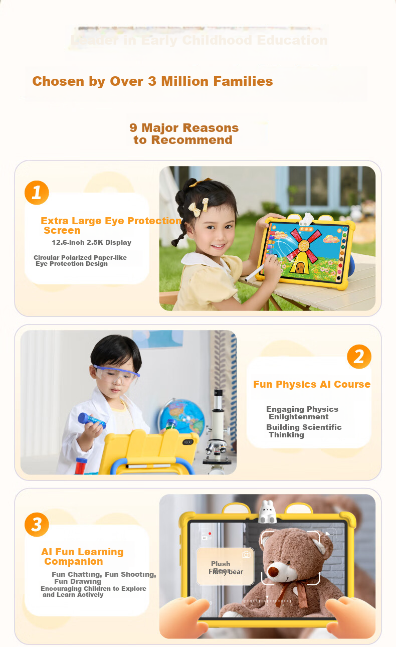 Huohuo Rabbit AI Early Education Learning Machine Smart Eye Protection Large Screen Children's Tablet Reading Tutor for Boys and Girls Birthday Gift 2