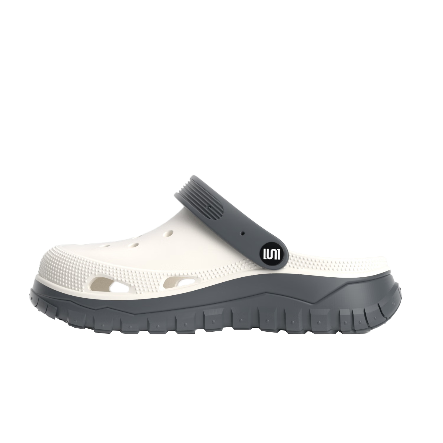 AMAZE-LULU Men's Two-Tone Clog Summer New Thick-Soled Non-Slip Outdoor Beach Sandals White Size 40-41