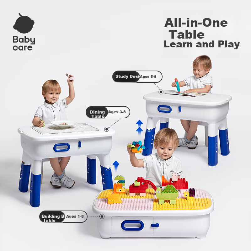 Babycare Building Block Table Assembly Toy for Boys and Girls Large Particle Blocks Cinderella (One Table One Chair)