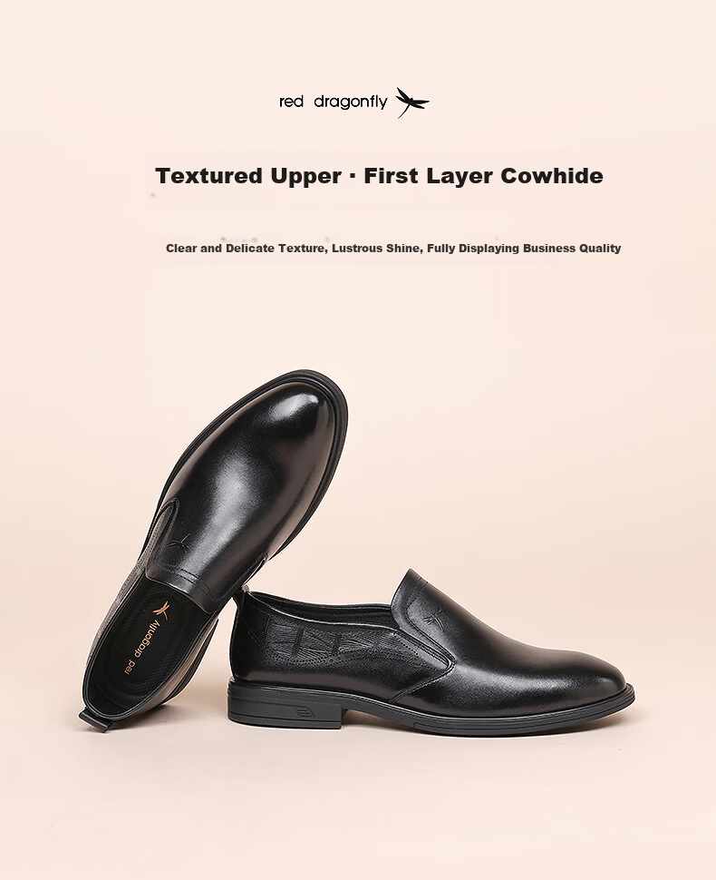 RED DRAGONFLY Men's Leather Business Dress Shoes Casual Monk Strap Shoes WLA150531 Black Size 40 3